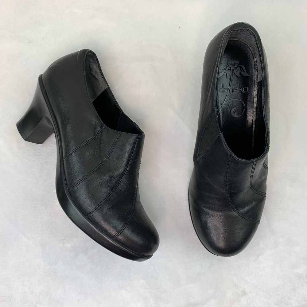 Dansko Bennett Pump Black Nappa Leather Heels 37